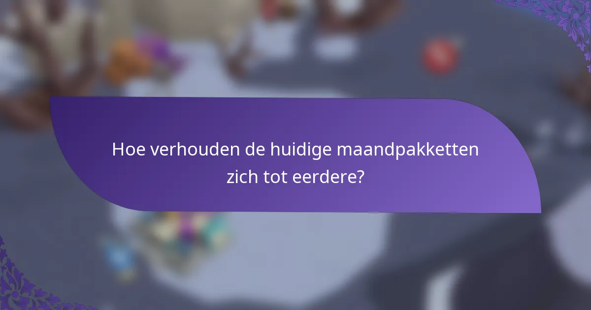 Hoe verhouden de huidige maandpakketten zich tot eerdere?